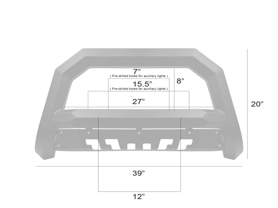 ARMORDILLO® RAYDEN 2007-2020 GMC Yukon Grille Guard Bull Bar -Matte Black