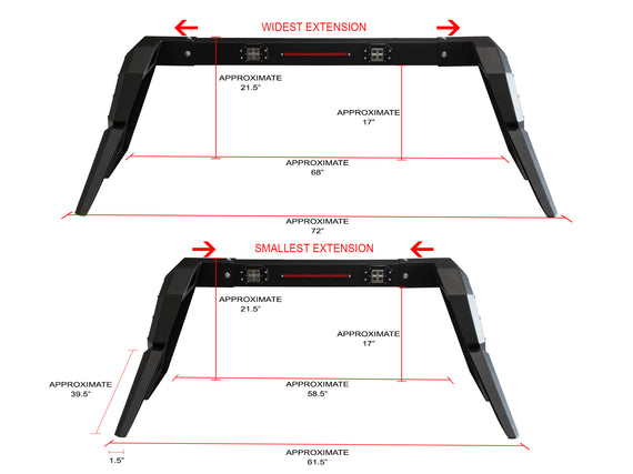 ARMORDILLO® CR2 Heavy Duty Adjustable Roll Bar Chase Rack (Fits Most Mid Size and Full Size Trucks
