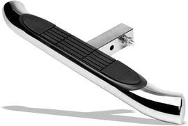 Overland round tube chrome hitch step by armordillo hitch accessories