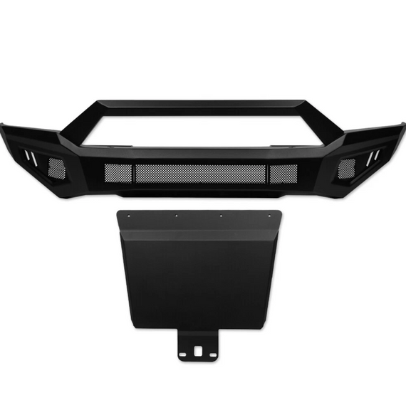ARMORDILLO® WARHORN Series 2015-2017 Ford F-150 Steel Front Bumper w/ Skid Plate & Hoop Bar -Matte Black