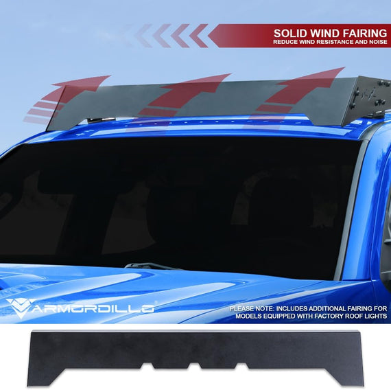 ARMORDILLO® 2014-2018 Chevrolet Silverado 1500 Crew Cab Low Profile Light-Weight Heavy Duty Roof Rack w/ Wind Fairing