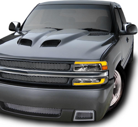 ARMORDILLO® SQ Series 1999-2002 Chevrolet Silverado 2500HD 3500HD Headlights (Crystal Headlights w/ Sequential Signal/LumenX Light Bar) -Chrome Housing
