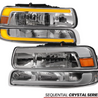ARMORDILLO® SQ Series 1999-2002 Chevrolet Silverado 1500 Headlights (Crystal Headlights w/ Sequential Signal/LumenX Light Bar) -Chrome Housing