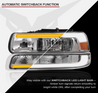 ARMORDILLO® SQ Series 1999-2002 Chevrolet Silverado 1500 Headlights (Crystal Headlights w/ Sequential Signal/LumenX Light Bar) -Chrome Housing