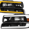 ARMORDILLO® SQ Series 1999-2002 Chevrolet Silverado 1500 Headlights (Crystal Headlights w/ Sequential Signal/LumenX Light Bar) -Black Housing