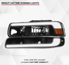 ARMORDILLO® SQ Series 1999-2002 Chevrolet Silverado 1500 Headlights (Crystal Headlights w/ Sequential Signal/LumenX Light Bar) -Black Housing