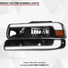 ARMORDILLO® SQ Series 1999-2002 Chevrolet Silverado 1500 Headlights (Crystal Headlights w/ Sequential Signal/LumenX Light Bar) -Black Housing
