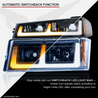 ARMORDILLO® SQ Series 2004-2012 Chevrolet Colorado Headlights (Crystal Headlights w/ Sequential Signal/LumenX Light Bar) -Black Housing