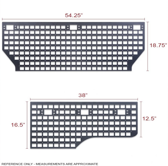 ARMORDILLO® 2023-2025 Chevrolet Colorado 5' Bed Steel Molle Panels -3pc