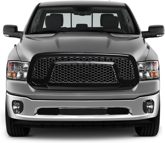 ARMORDILLO® 2013-2018 Dodge RAM 1500 Rebel Honeycomb Mesh Style Front Hood Bumper Grille -Gloss Black