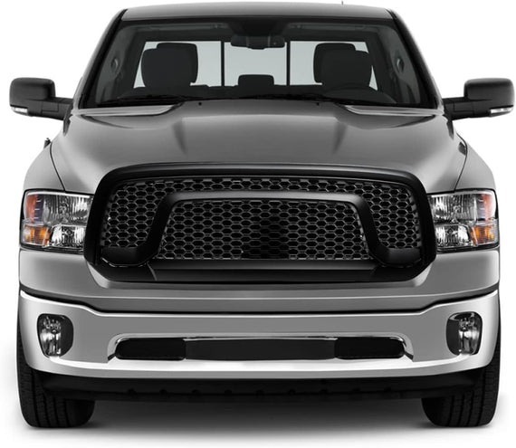 ARMORDILLO® 2013-2018 Dodge RAM 1500 Rebel Honeycomb Mesh Style Front Hood Bumper Grille -Matte Black