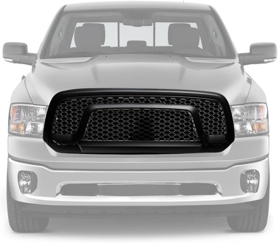 ARMORDILLO® 2013-2018 Dodge RAM 1500 Rebel Honeycomb Mesh Style Front Hood Bumper Grille -Matte Black