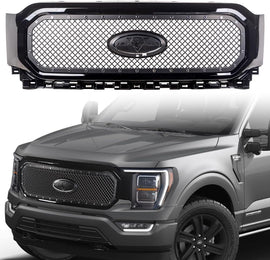 ARMORDILLO® 2021-2023 Ford F-150 RVT Rivet Bolt Steel Wire Mesh Style Front Grille -Gloss Black