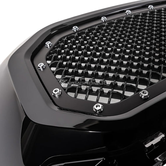 ARMORDILLO® 2021-2023 Ford F-150 RVT Rivet Bolt Steel Wire Mesh Style Front Grille -Gloss Black