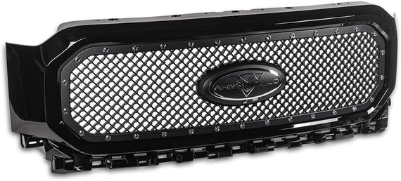 ARMORDILLO® 2021-2023 Ford F-150 RVT Rivet Bolt Steel Wire Mesh Style Front Grille -Gloss Black