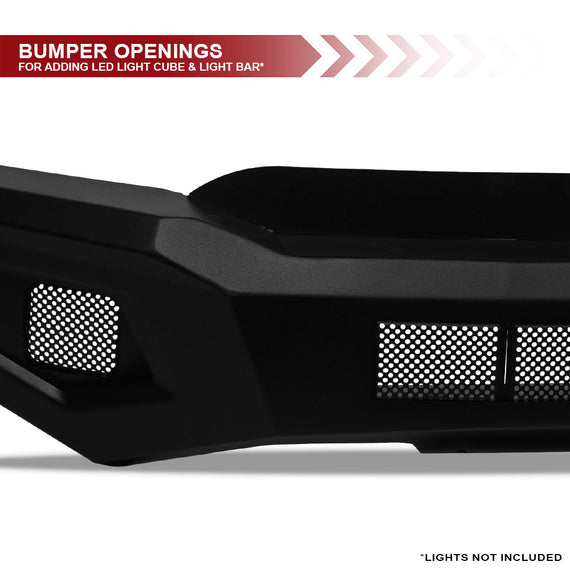 ARMORDILLO® IRONCLAD Series 2014-2015 GMC Sierra 1500 Steel Front Bumper w/ Skid Plate -Matte Black