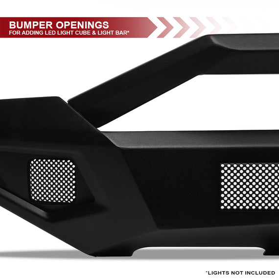 ARMORDILLO® WARHORN Series 2015-2017 Ford F-150 Steel Front Bumper w/ Skid Plate & Hoop Bar -Matte Black