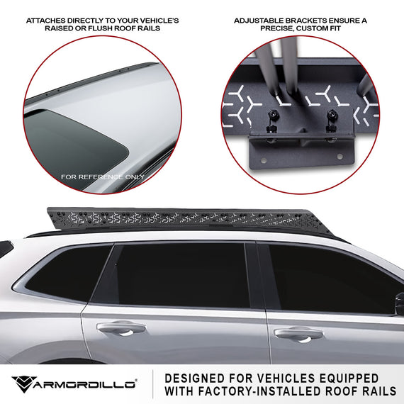 ARMORDILLO® 2019-2025 Toyota RAV4 Low Profile Light-Weight Heavy Duty Roof Rack w/ Wind Fairing