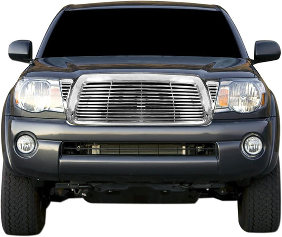 ARMORDILLO® 2005-2011 Toyota Tacoma Horizontal Style Front Hood Bumper Grille -Chrome