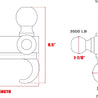 ARMORDILLO® Universal 3‑in‑1 Loaded Tri‑Ball Mount with Hook Trailer Hitch