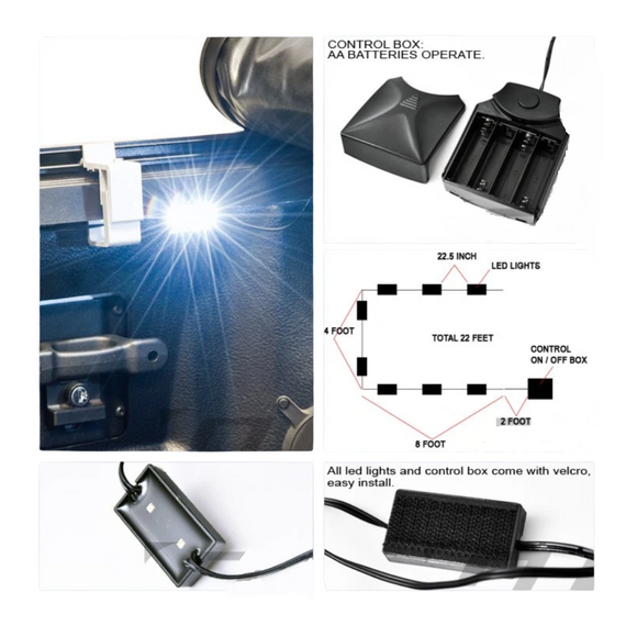ARMORDILLO® Truck Bed LED Lights AA Battery (No Wiring Required) Lighting Kit