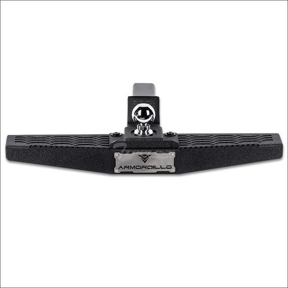ARMORDILLO® AR Series Keylock Mesh Rear Steel Hitch Step w/ Ball Mount -Matte Black