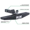ARMORDILLO® AR Series Keylock Mesh Rear Steel Hitch Step w/ Ball Mount -Matte Black